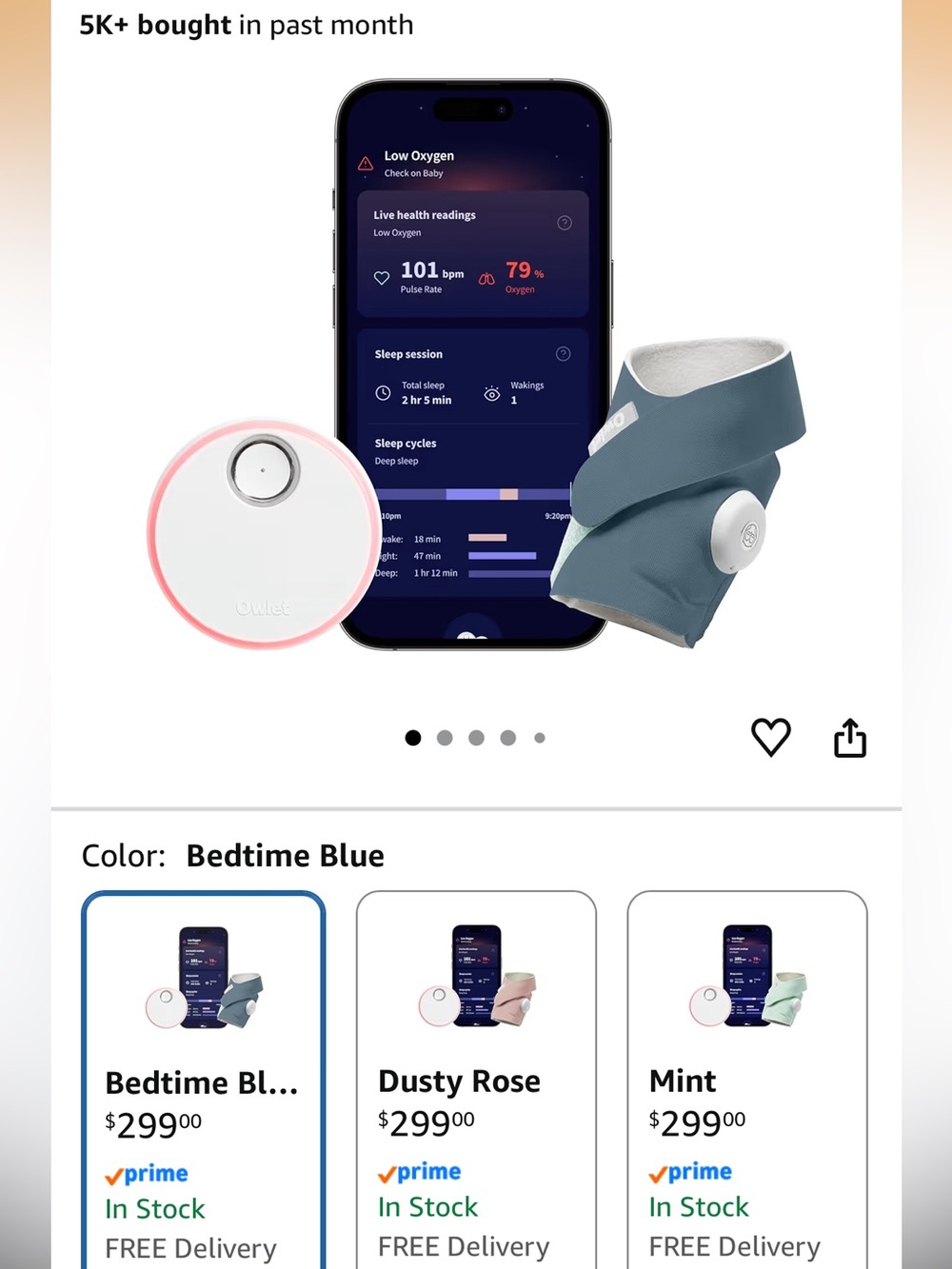 Owlet Dream Sock Smart baby monitor